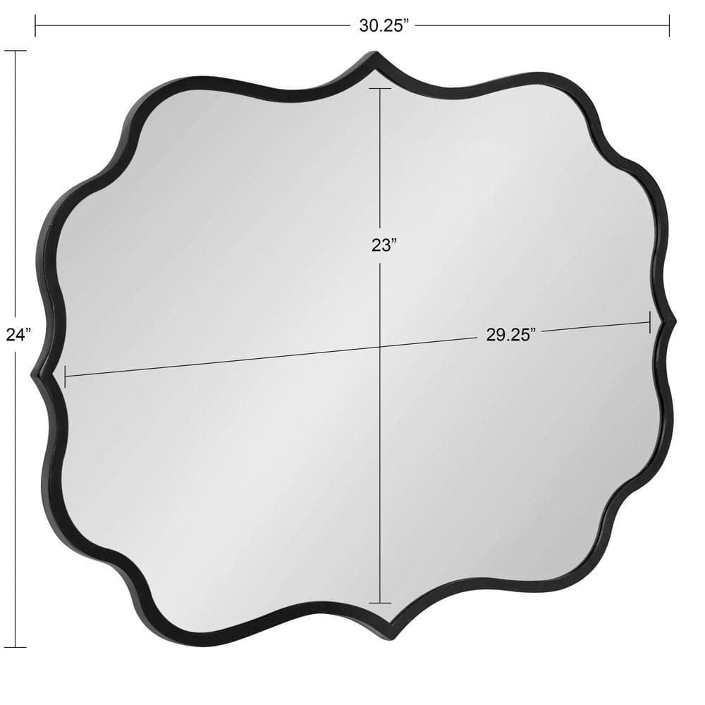 24" x 30" Higby Framed Wall Mirror Black - Kate & Laurel All Things Decor: Modern Style, No Assembly, Includes Mount Hardware