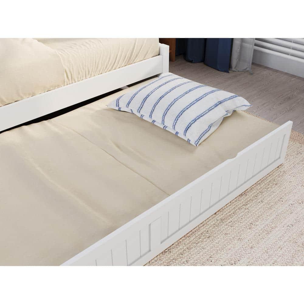 AFI Cambridge Twin Wood Daybed with Twin Size Trundle in White