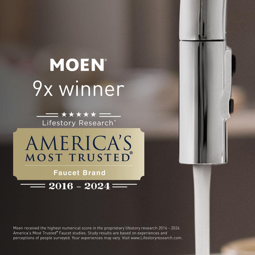 Moen Moen Banbury 4 in. Centerset Double Handle Bathroom Faucet 84943SRN