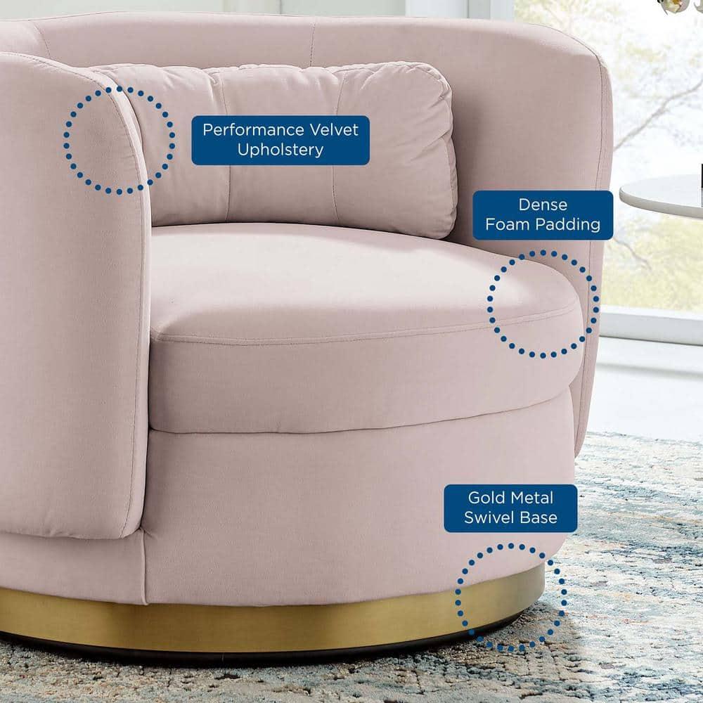 Relish Performance Velvet Swivel Chair-EEI-4999