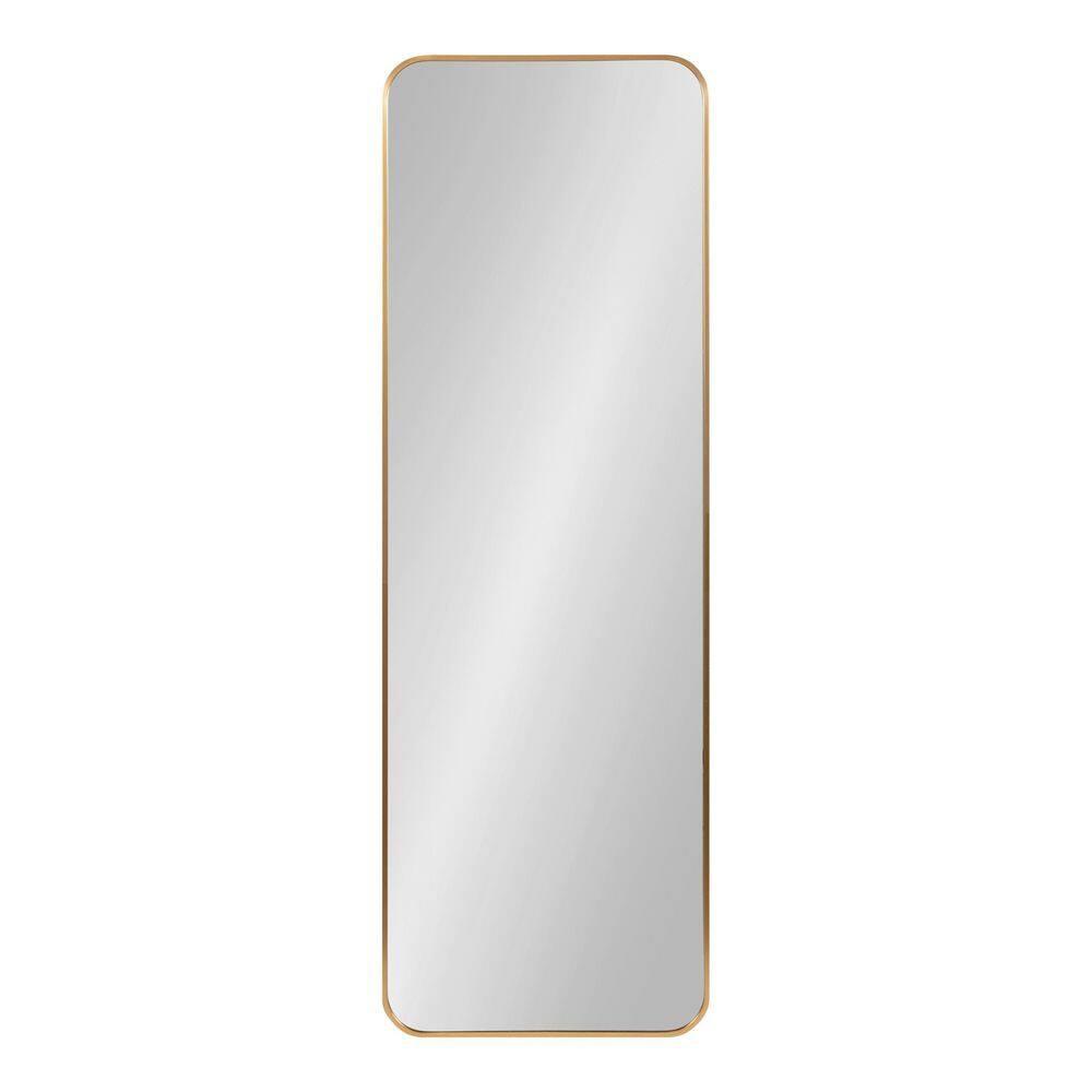 Kate and Laurel Zayda Radius Rectangle Framed Wall Mirror, 16x48, Gold