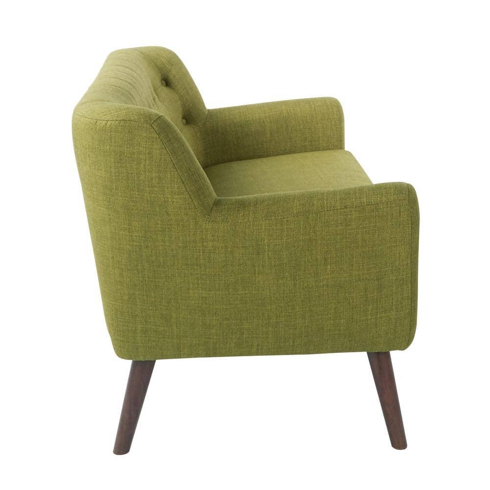 Mill Lane Loveseat in Green Fabric with Coffee Legs