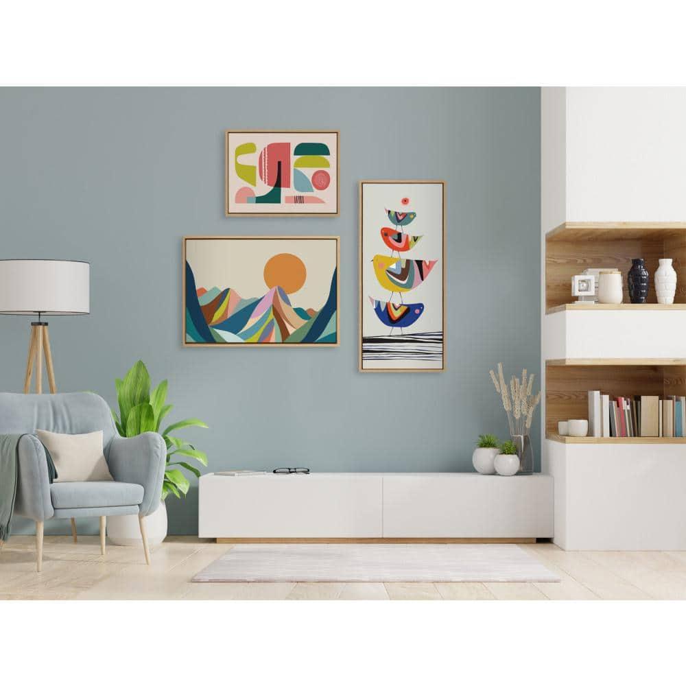Kate and Laurel Sylvie The Family Tree Framed Canvas by Rachel Lee of My Dream Wall, 18x40, Natural