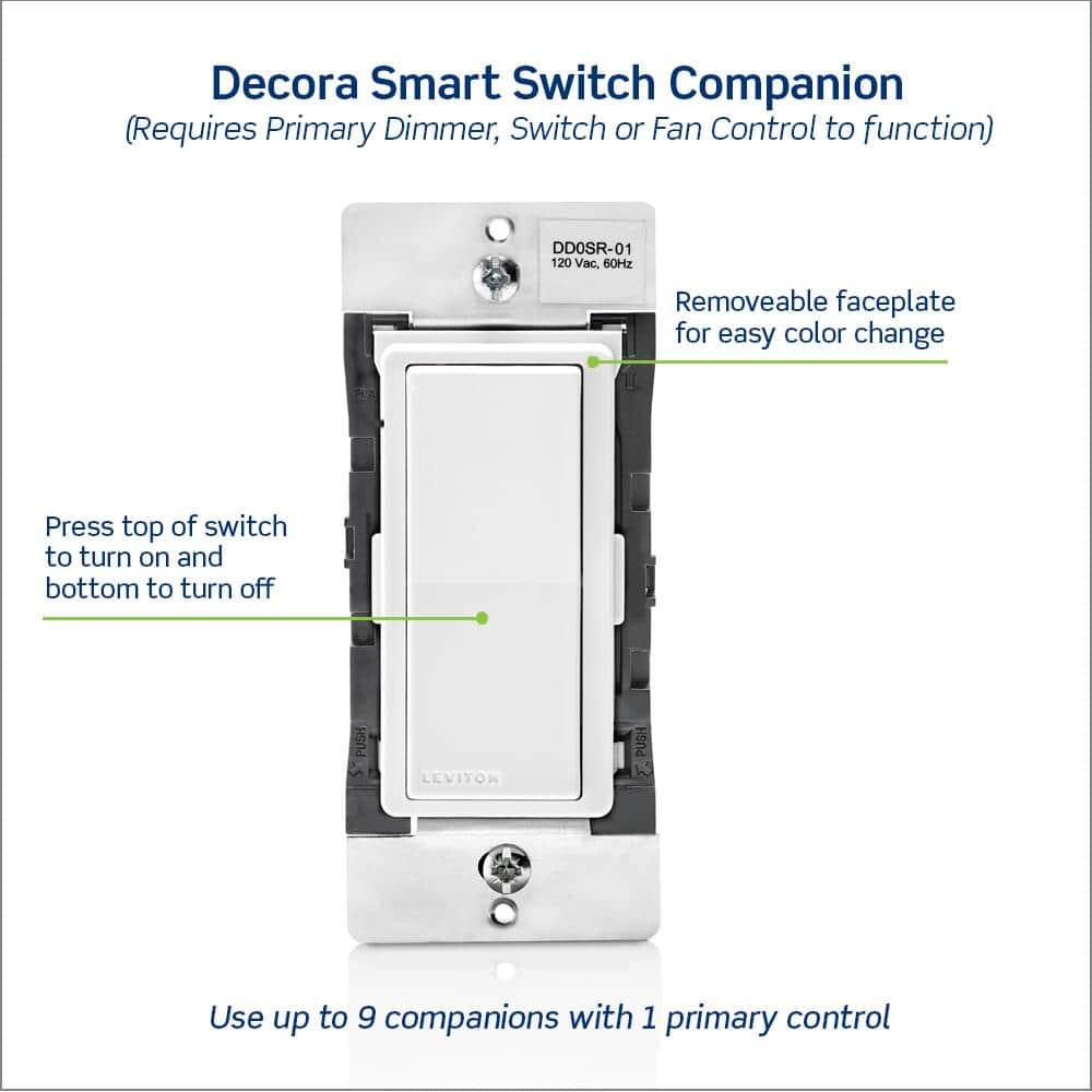 120VAC Decora Digital/Decora Smart Coordinating Switch Remote, 3-Way or up to 9 Additional Locations, Ivory DD0SR-1Z
