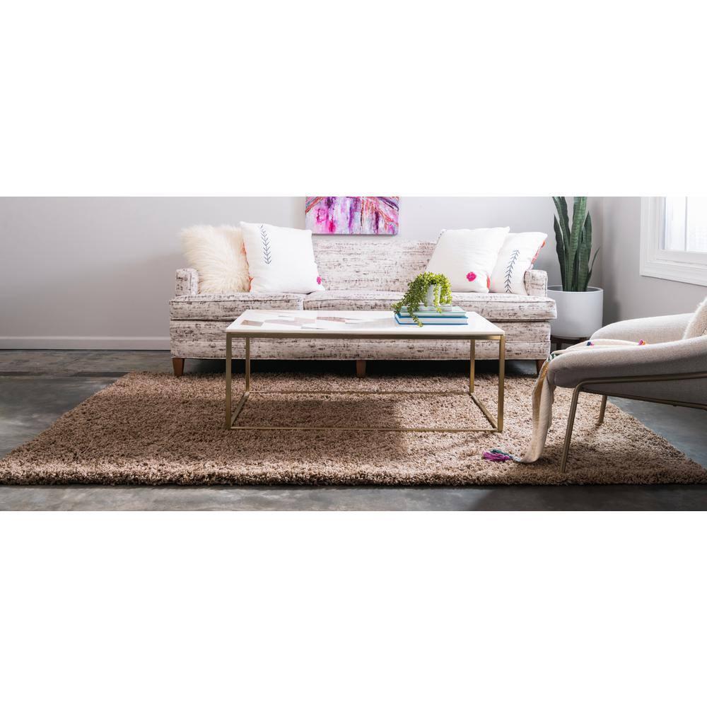 Unique Loom 4' 0 x 6' 0 Solid Shag Sandy Brown Area Rug