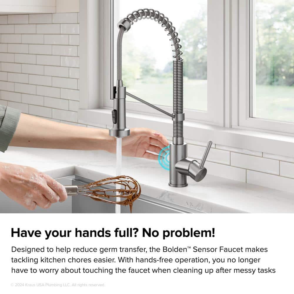 Kraus Bolden Touchless Sensor Commercial Style 2-Function Single Handle Pull-Down Kitchen Faucet