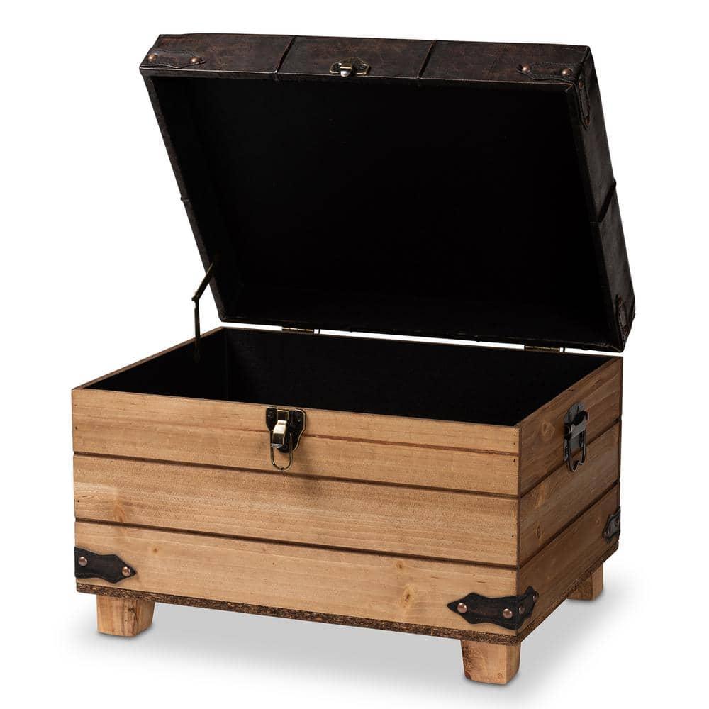 Skyline Decor Edmund Faux Leather Ottoman