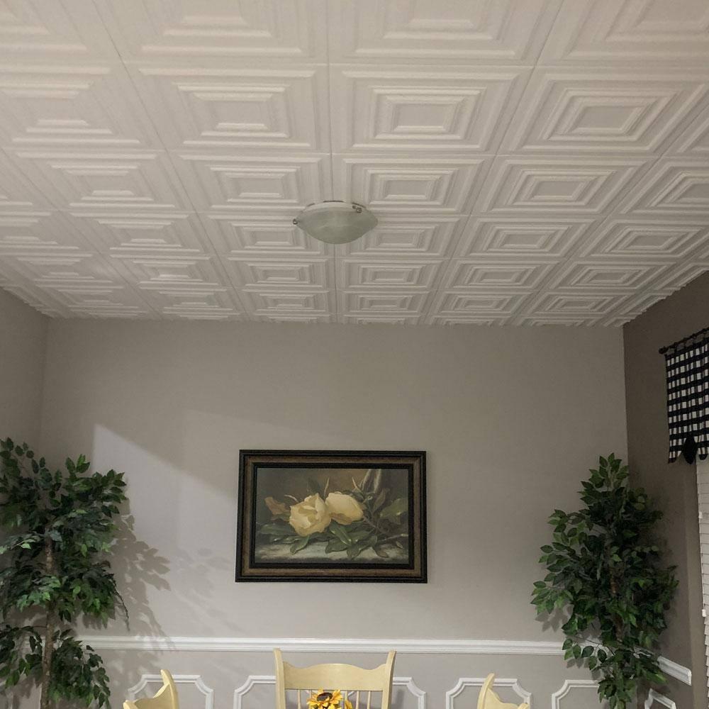 Chestnut Grove 1.6 ft. x 1.6 ft. Polystyrene Glue-up Ceiling Tile