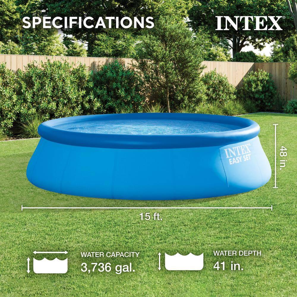 Intex Intex 15 x48" Inflatable Pool with Ladder, Pump and Deluxe Pool Maintenance Kit