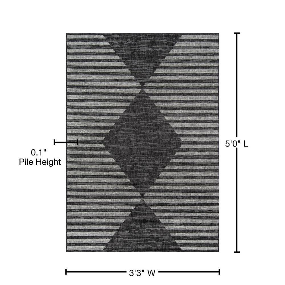 Momeni Villa Monaco Geometric Charcoal Area Rug