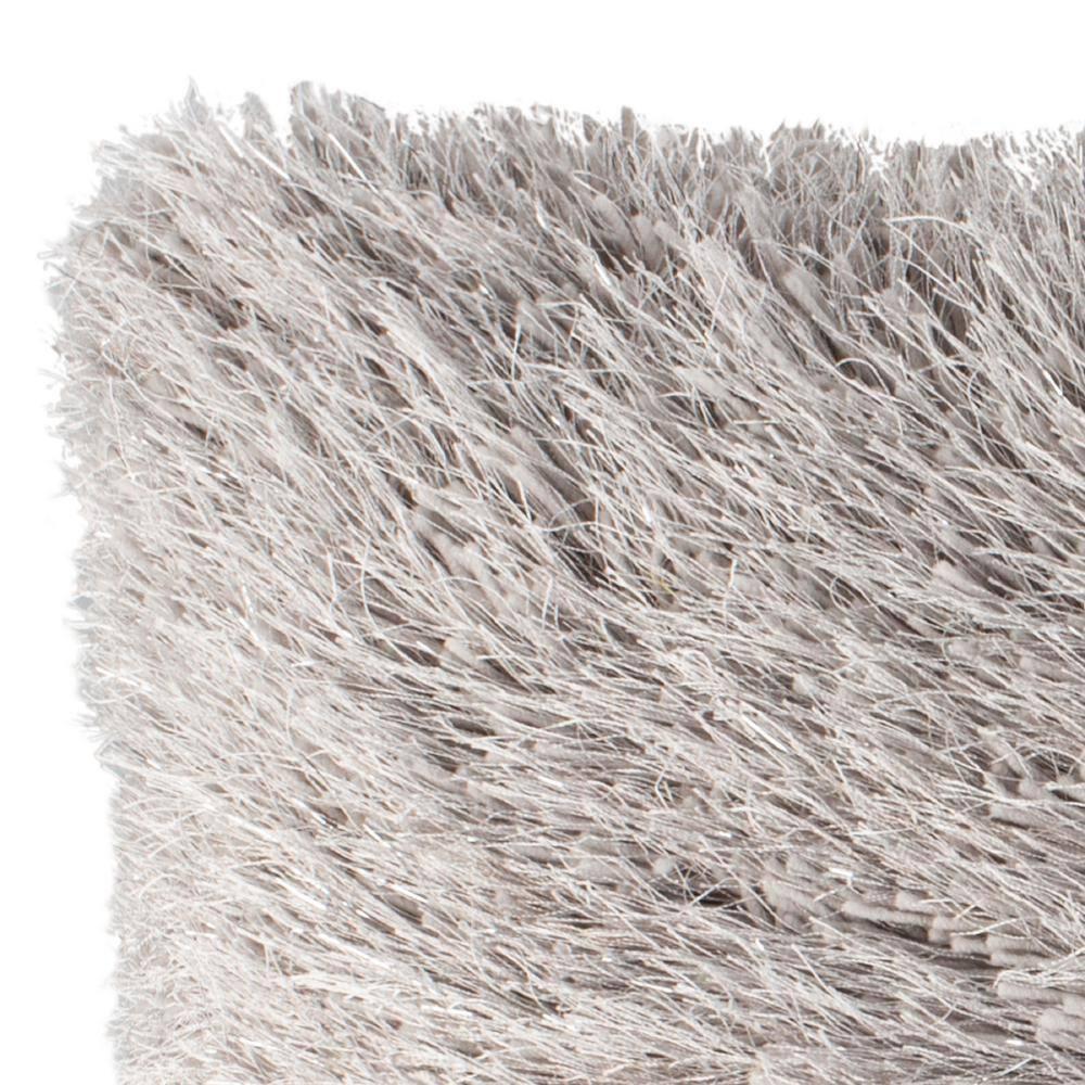 Shag Modish Metallic Pillow - Metallic Silver - 12"X20" - Safavieh