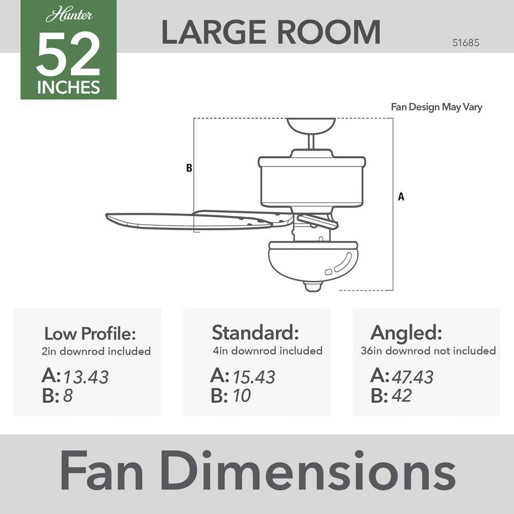 52" Houston 6 - Blade Ceiling Fan With LED Light Kit And Handheld Remote