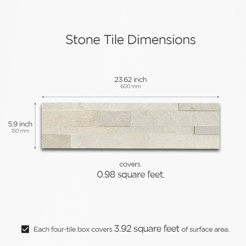 5.9'' W x 23.6'' L Natural Stone Peel and Stick Mosaic Tile