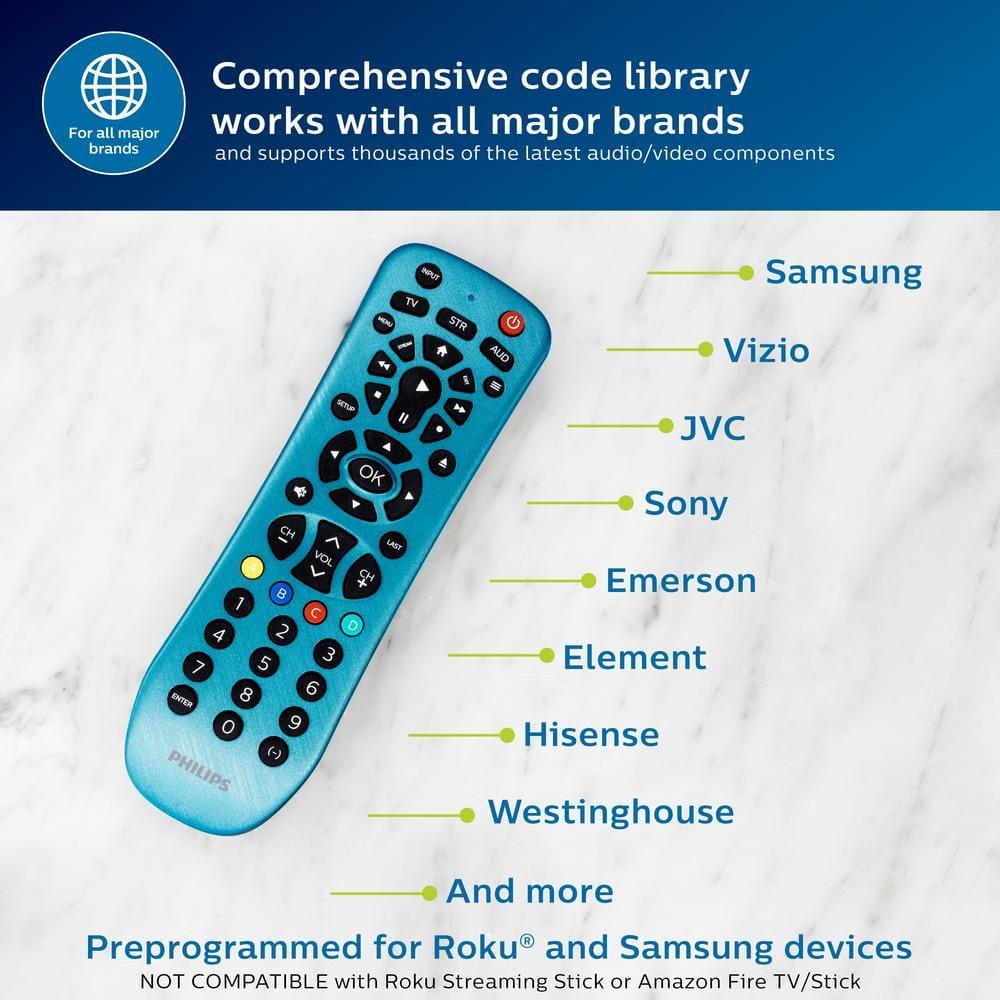 Philips 3-Device Universal Remote Control, Brushed Electric Blue, SRP3249B/27