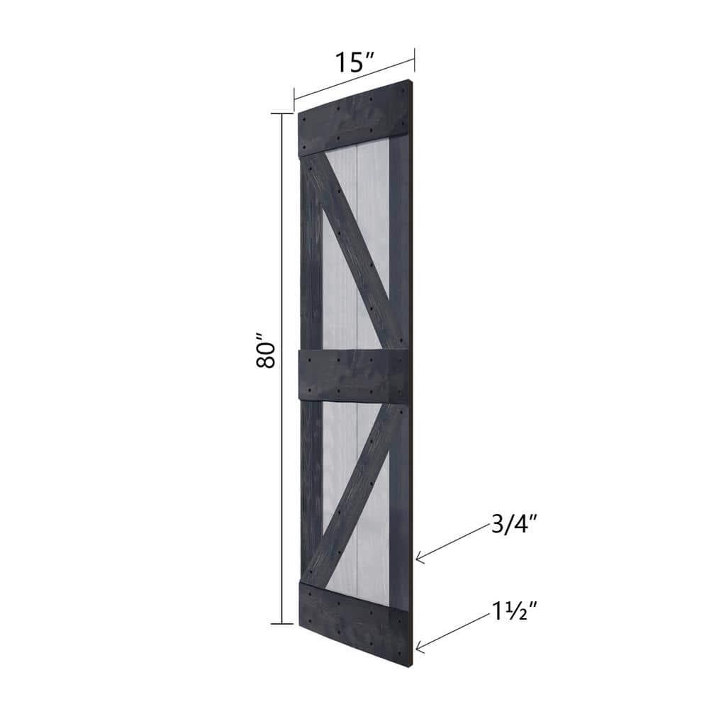 IsLife K Style Finished Solid Wood Bi-Fold Double Barn Door With Hardware Kit -Assembly Needed