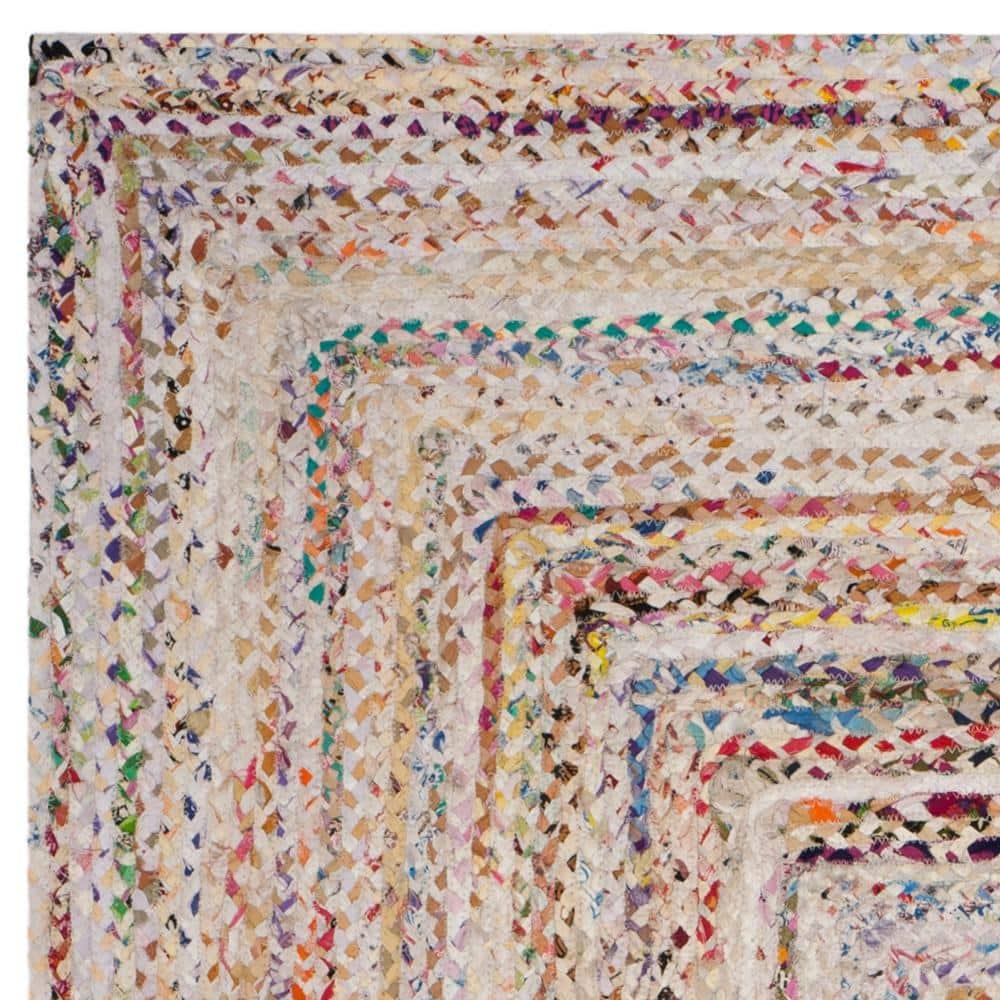 Braided BRD210 Hand Woven Area Rug - Ivory/Multi - 5'x8' - Safavieh.