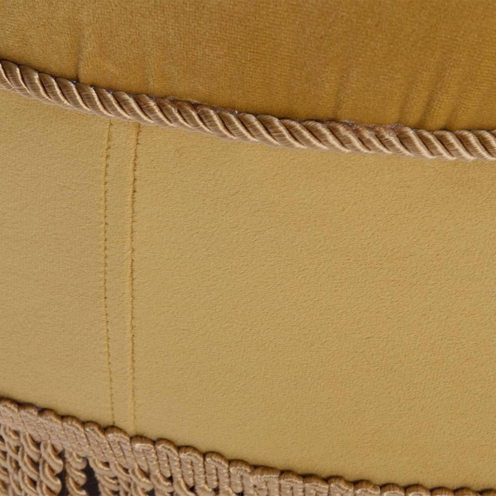 Yolanda Tufted Decorative Round Ottoman Gold Velvet