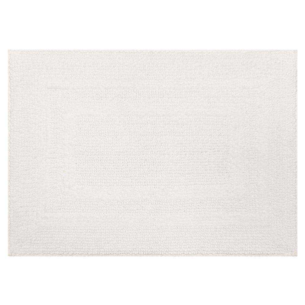 Mohawk Cotton Bath Mat Soft Absorbent Quick Dry Machine Washable Bathroom Mat, White, 17" x 24"