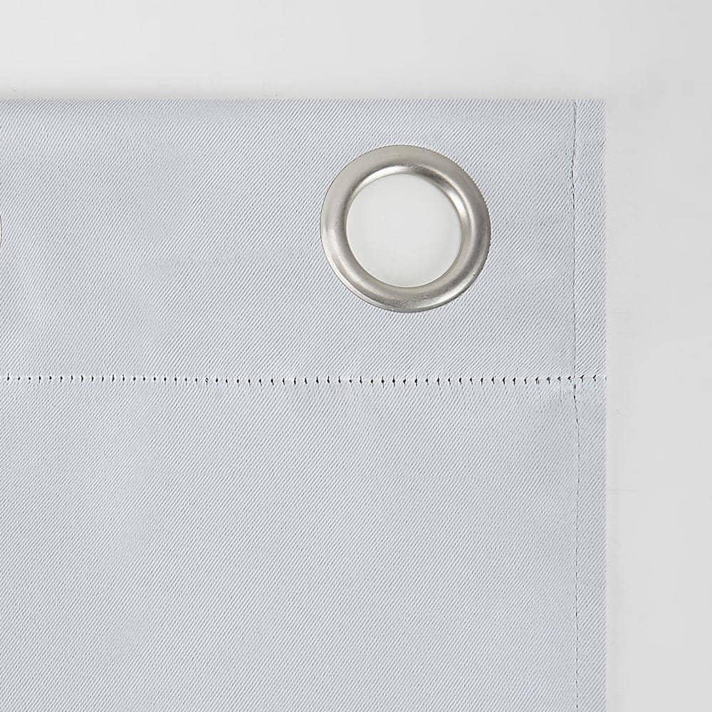54"x95" Sun Zero Blackout Kenneth Energy Saving Grommet Curtain Panel White: Modern Polyester Curtain Panel
