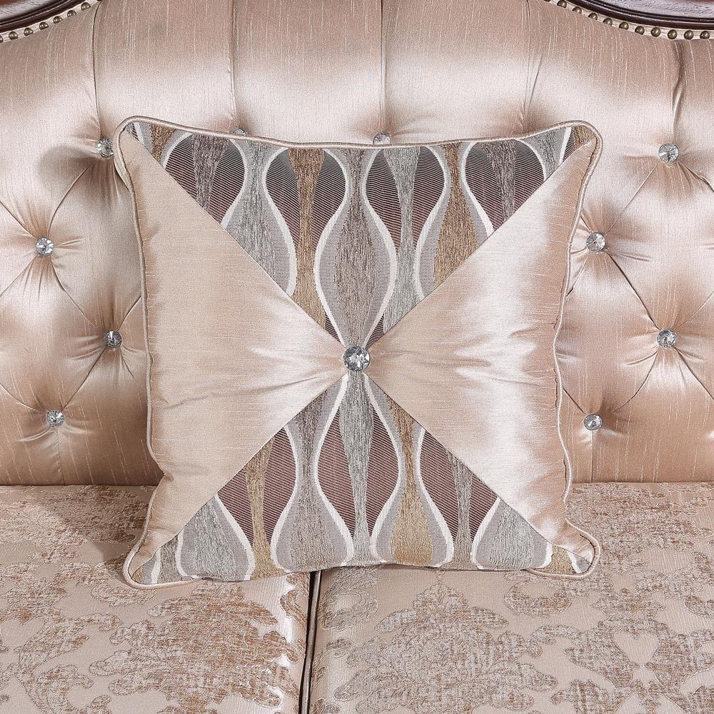 HOMES: Inside + Out Alsace 48.5" Loveseat Traditional Button Tufted Dark Cherry/Light Brown