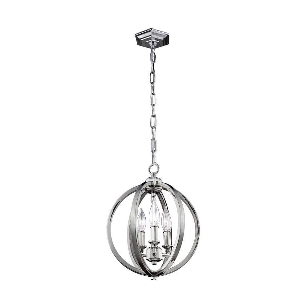 Generation Lighting Corinne 11 1/4" Nickel and Crystal Orb Pendant