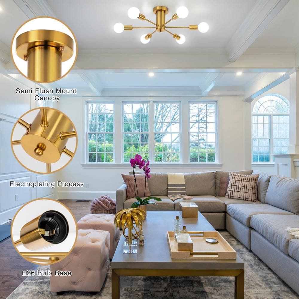 Sevin 6 - Light 25.2'' Sputnik Cylinder Flush Mount