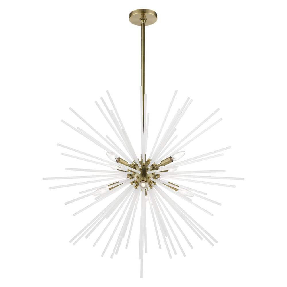 Livex Lighting Uptown 8 - Light Chandelier in  Antique Brass