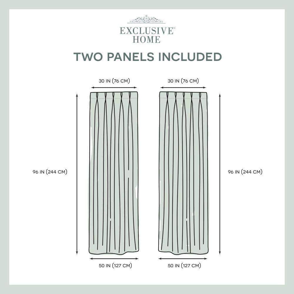 Set of 2 (96"x50") Belgian Pinch Pleats Sheer Window Curtain Panel White - Exclusive Home