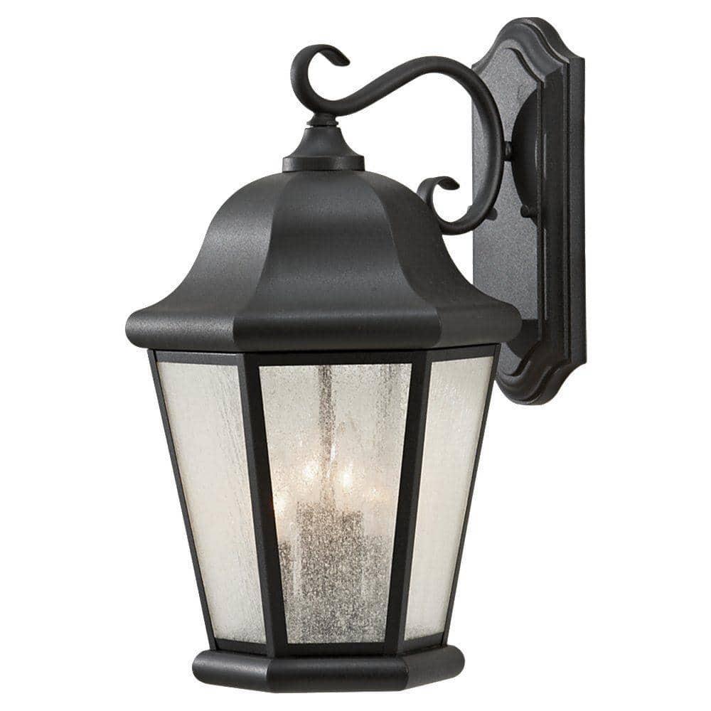 Generation Lighting Martinsville 4 -Light 20-in H Satin Black Hardwired Outdoor Wall Light