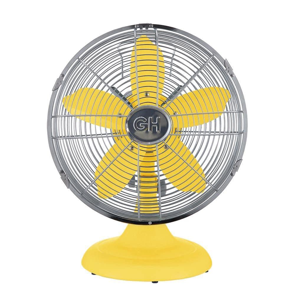 Good Housekeeping Good Housekeeping's All-Metal Retro 3-Speed 12" Oscillating Office Desk Table Fan (Multiple Finishes Available)