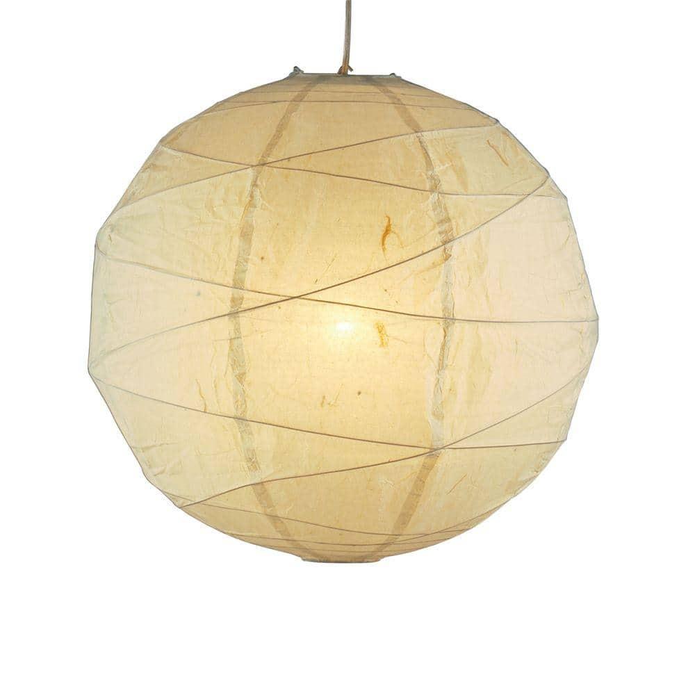 Orb Medium Pendant Natural - Adesso: Rice Paper Shade, 15-Foot Cord, ETL Listed