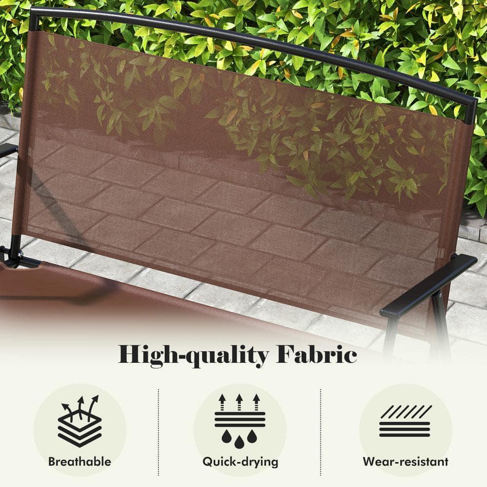 Red Barrel Studio® Folding Outdoor Garden Bench 2-Person Patio Bench With Backrest And Armrests