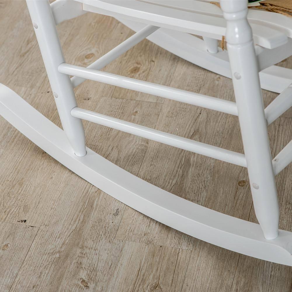 White Wood Traditional Outdoor Rocking Armchair