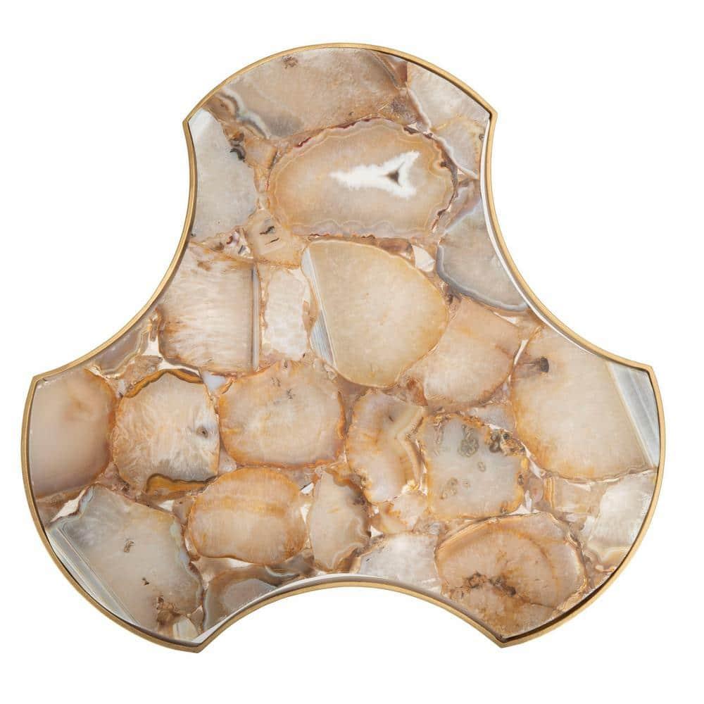 Suki Tripod Accent Table - White Agate/Gold - Safavieh.