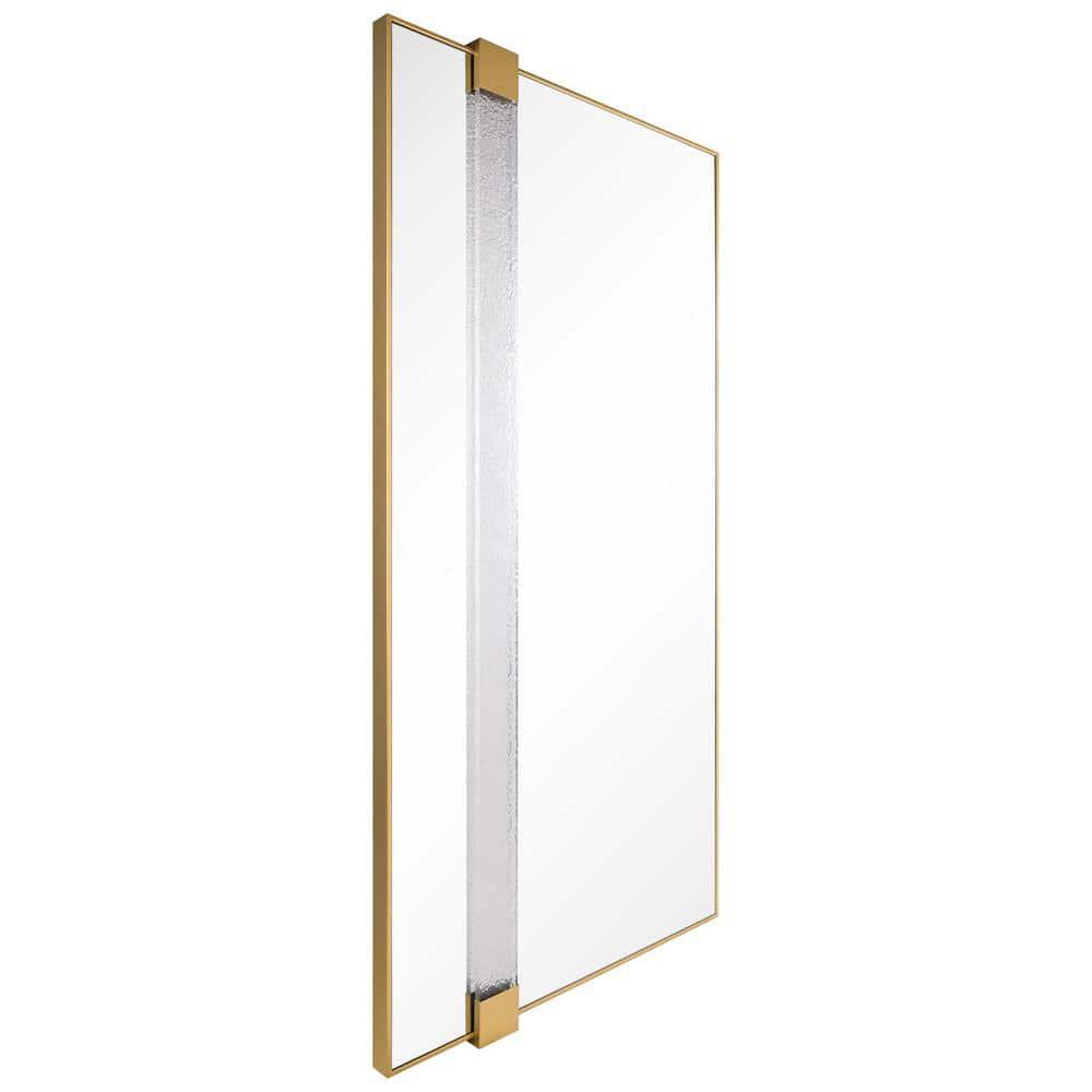Empire Art Direct "Gleaming Horizon Wall Mirror" 40"x80" with Textured Acrylic Embellished, on Gold Iron Frame