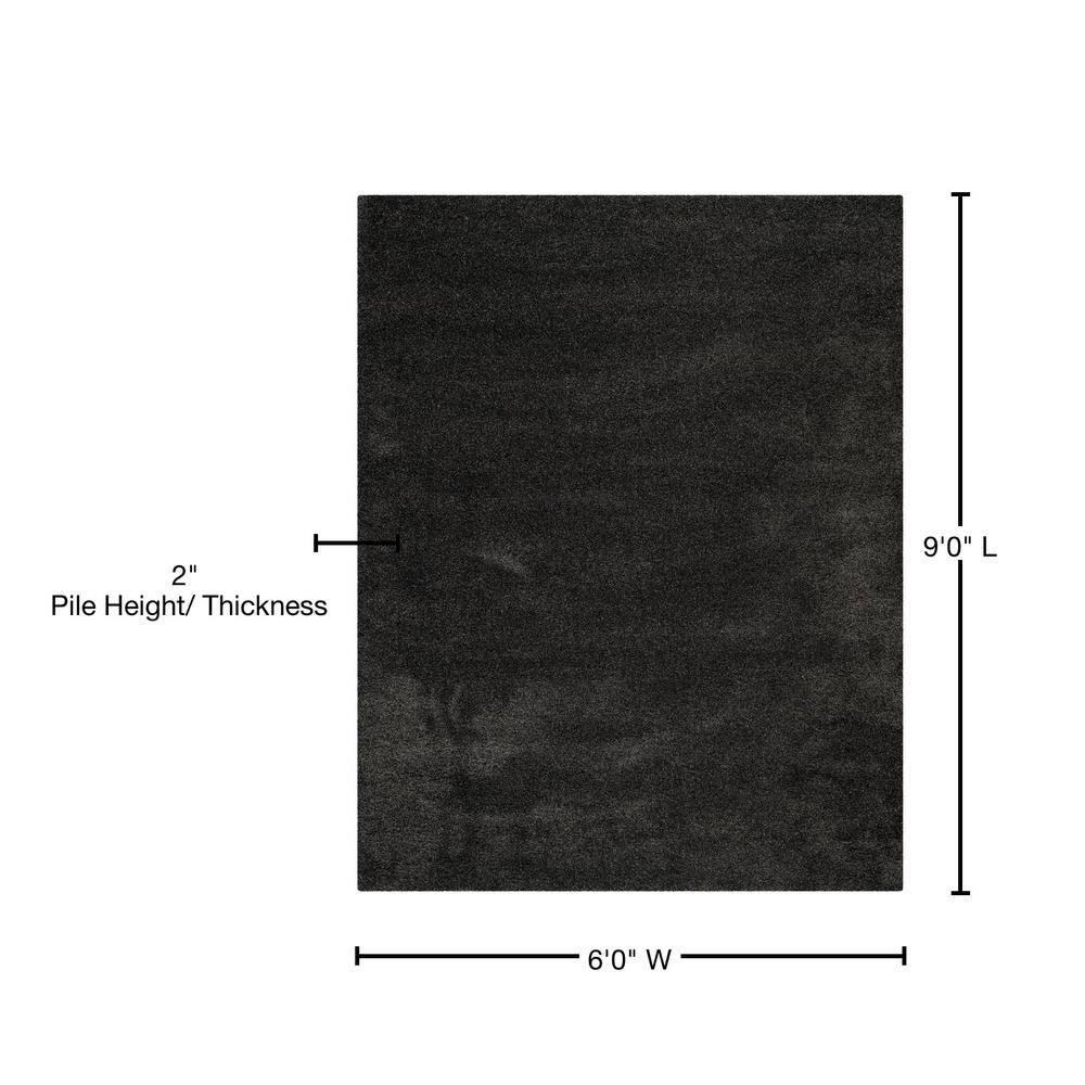 Milan Shag SG180 Power Loomed Indoor Area Rug - Dark Grey - 6'x9' - Safavieh