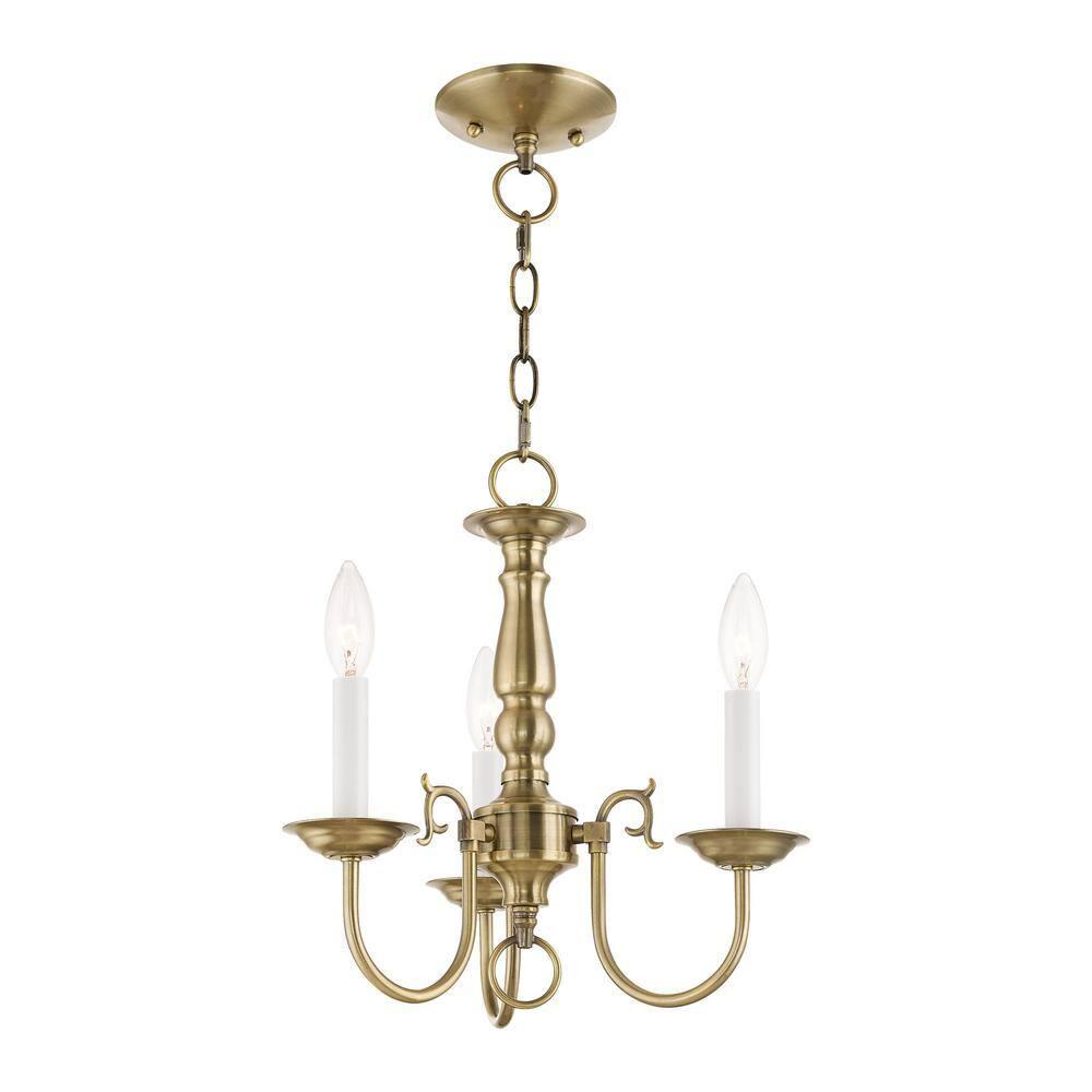 Livex Lighting Williamsburgh 3 - Light Chandelier in  Antique Brass
