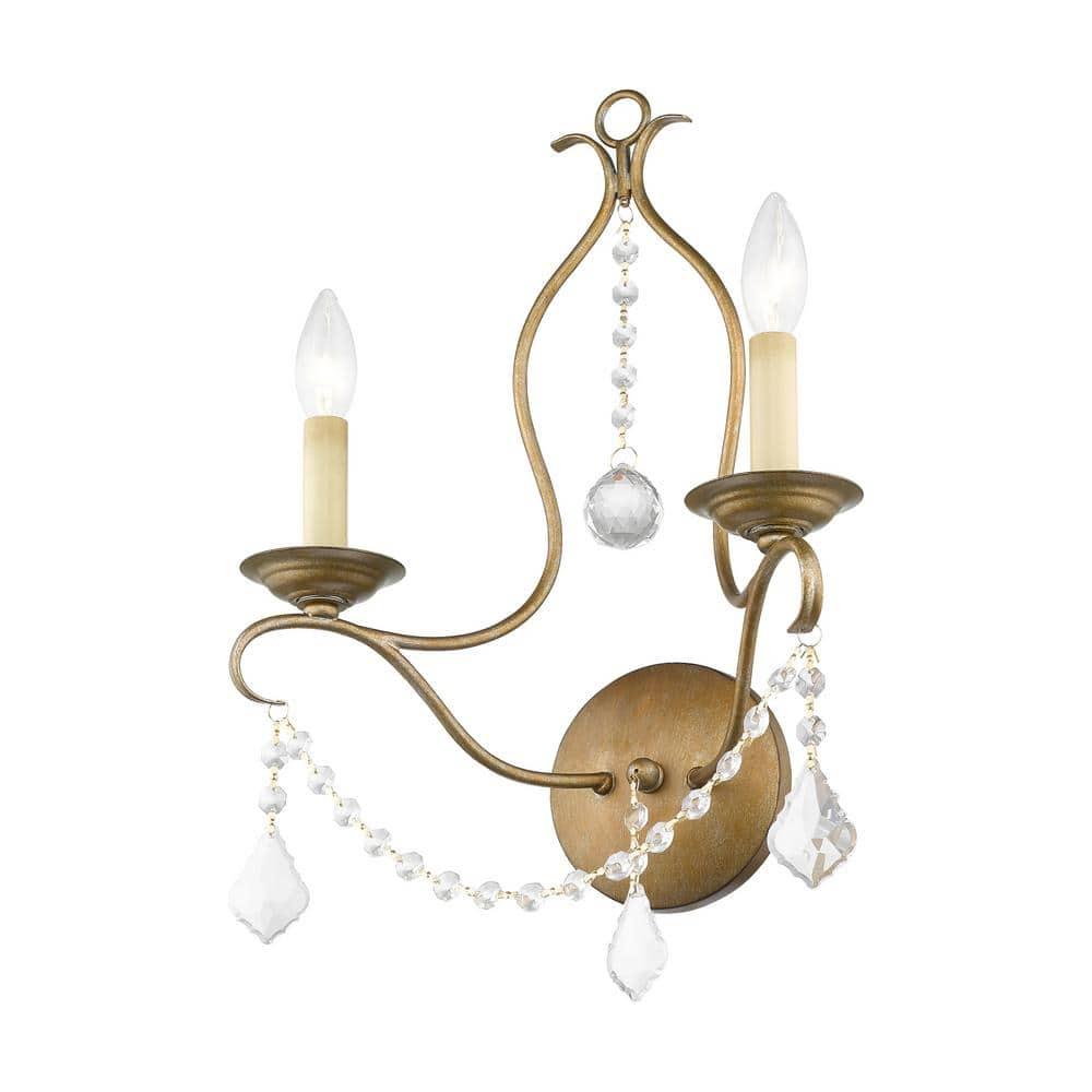 Livex Lighting Chesterfield 2 - Light Wall Light in  Antique Gold Leaf