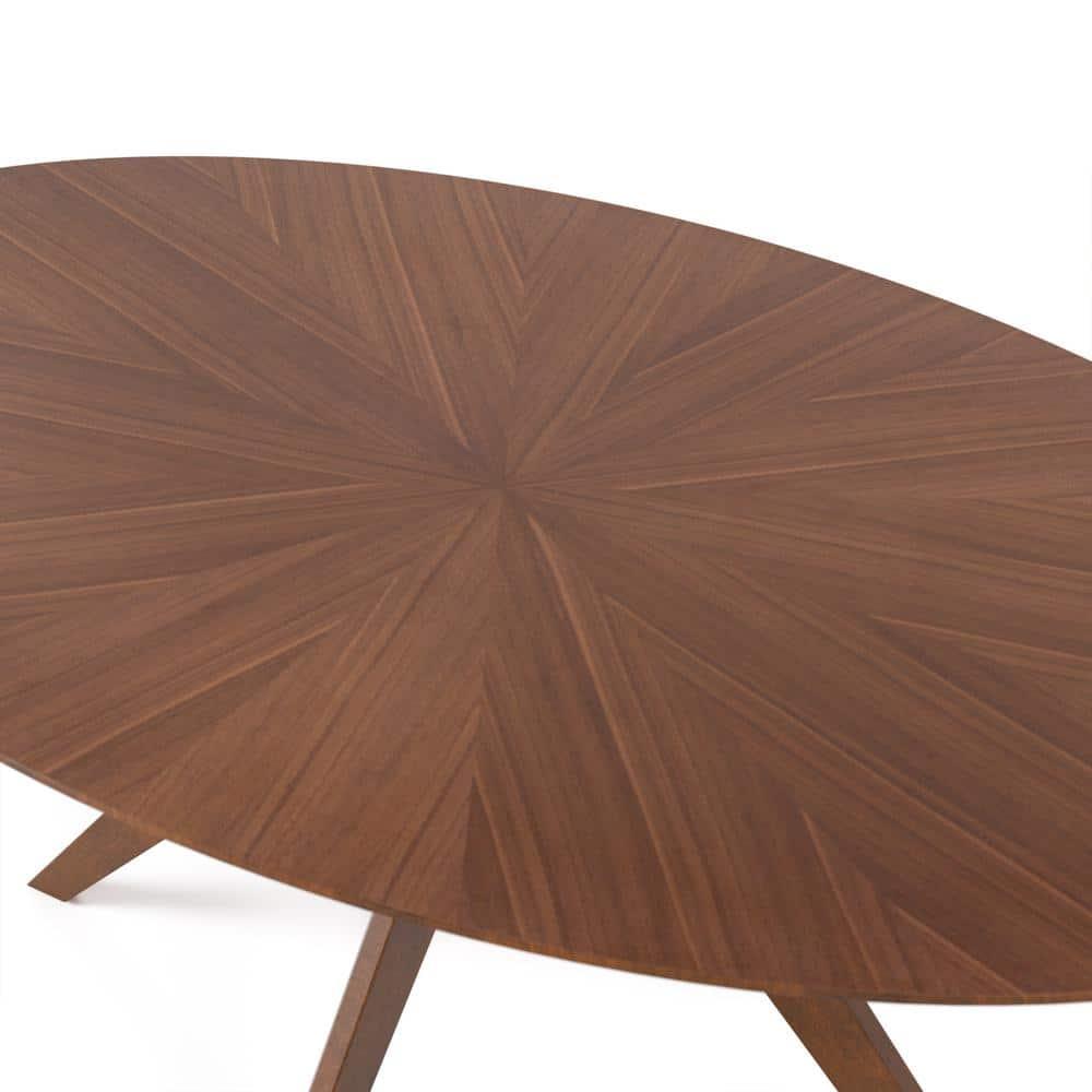 HOMES: Inside + Out 54" Pearlcrest Mid-Century Modern Modern Oval Dining Table Walnut