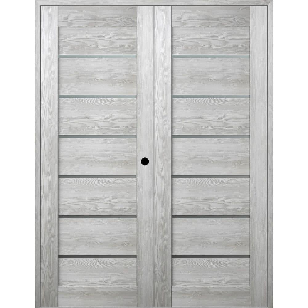 Belldinni Avon 07-02 Solid Manufactured Wood and Glass Paneled Prefinished Standard Double Door