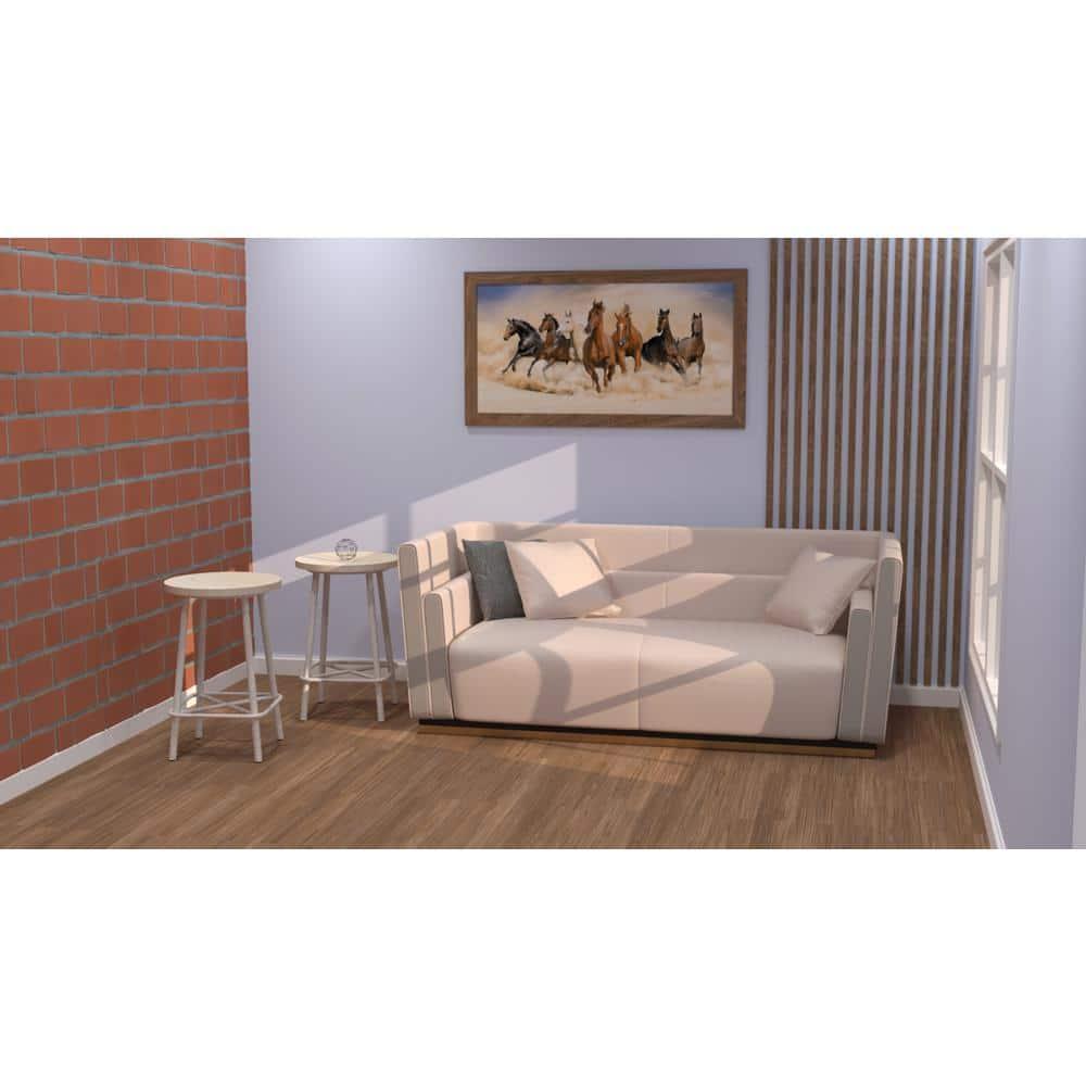 Carolina Living Set of 2 24" Inez Counter Height Barstools Whitewash: Industrial Design, Iron Frame