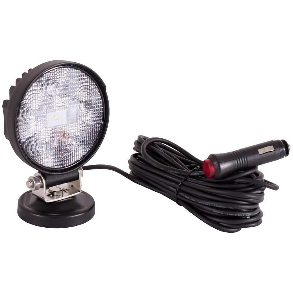 Buyers Products 1492130 4" MMF7 Round LED Flood Light w/Magnetic Mounting Base, 6 LEDs, 1,140 Lumens, 30" Lead Length, Work Flood Light For Trucks, Trailers, ATVs, RVs & More