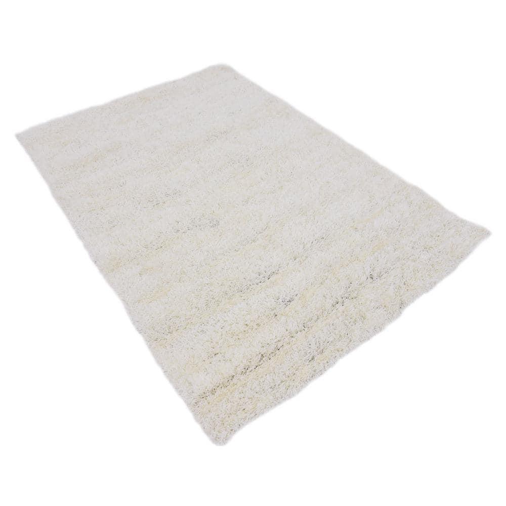 Unique Loom 4' 1 x 6' 1 Solid Shag Snow White Area Rug
