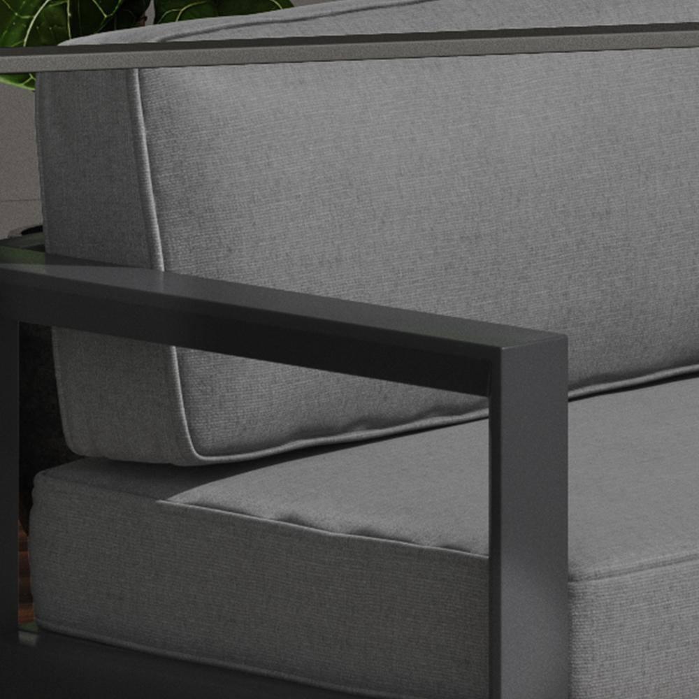 Homestyles Grayton Aluminum Outdoor Aluminum Lounge Chair in Gray