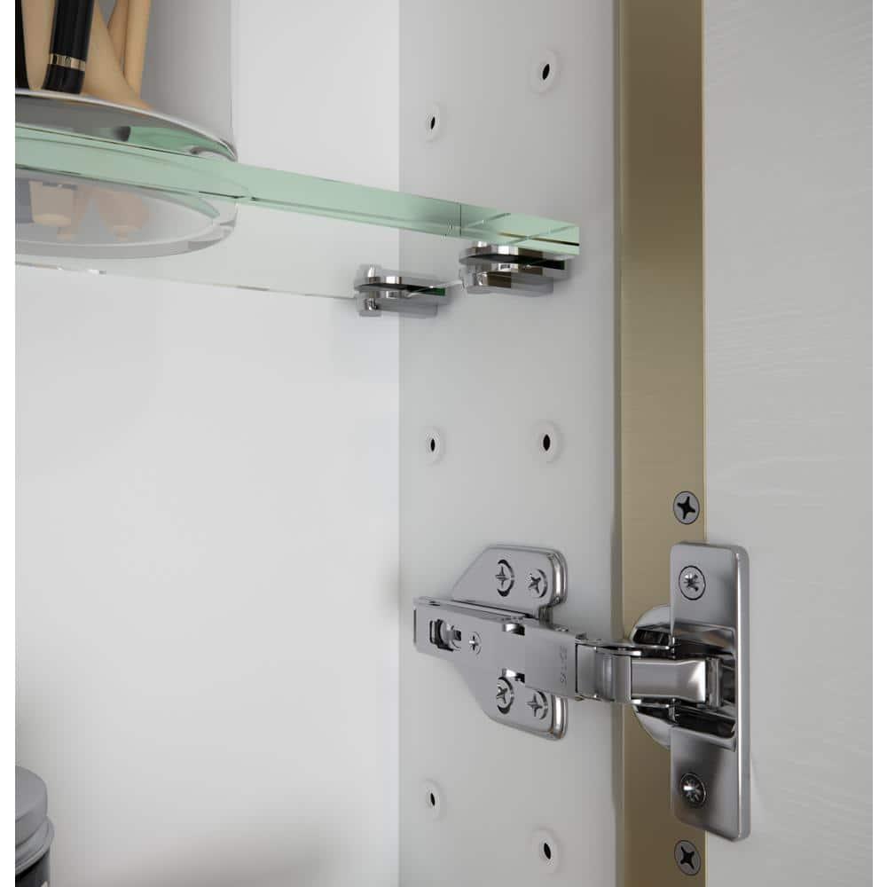 Stainless Steel Recessed Framed Single Door Medicine Cabinet with Adjustable Shelves