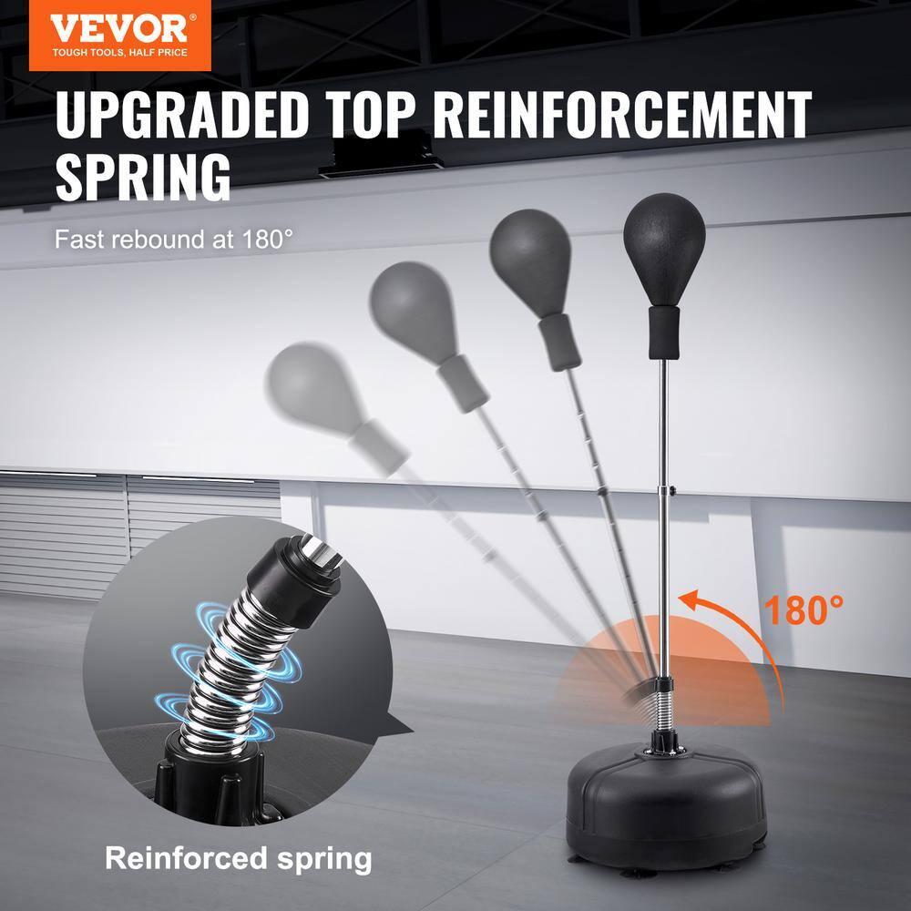 Adjustable Black PVC Leather Reflex Boxing Bag with Suction Cup Base