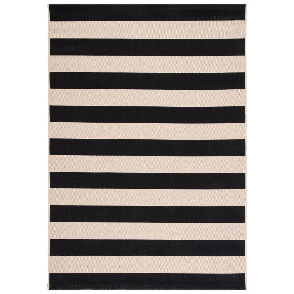 Courtyard CY6812 Power Loomed Indoor/Outdoor Area Rug - Beige/Black - 5'3"x7'7" - Safavieh.
