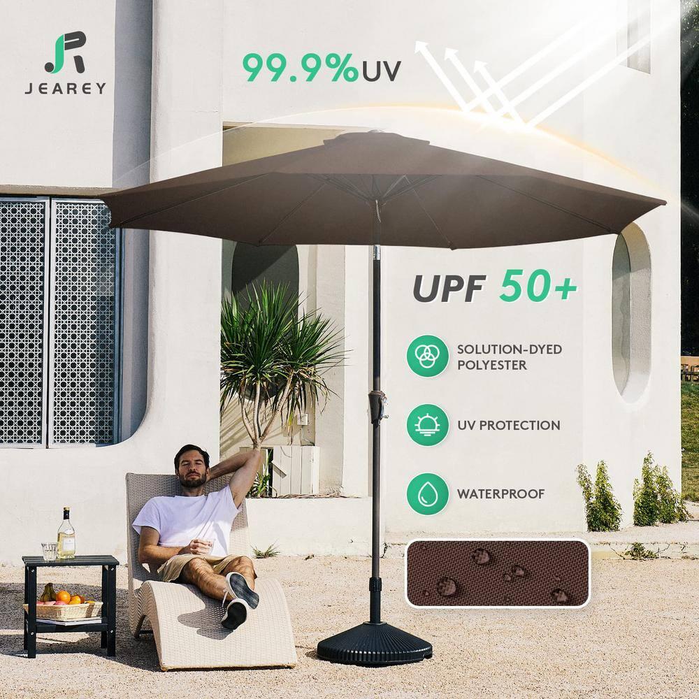 WestinTrends 9 Ft Outdoor Patio Market Table Umbrella with Tilt and Crank, Coffee