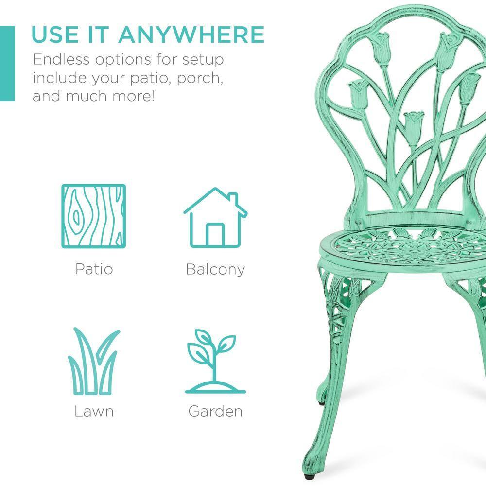 Fleur De Lis Living Fleur De Lis Living 3-Piece Cast Aluminum Patio Bistro Furniture Set W/ Antique Finish - Copper