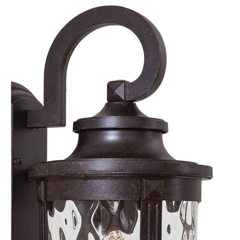 Minka Lavery Rustic Outdoor Wall Light Fixture Corona Bronze 16 1/4" Clear Hammered Glass for Post Exterior Deck Porch Yard Patio